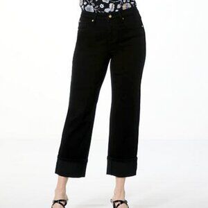 IMAN Global Chic Perfect Fit 360 Slim-Leg Ankle Jean - black Sz 14 525058